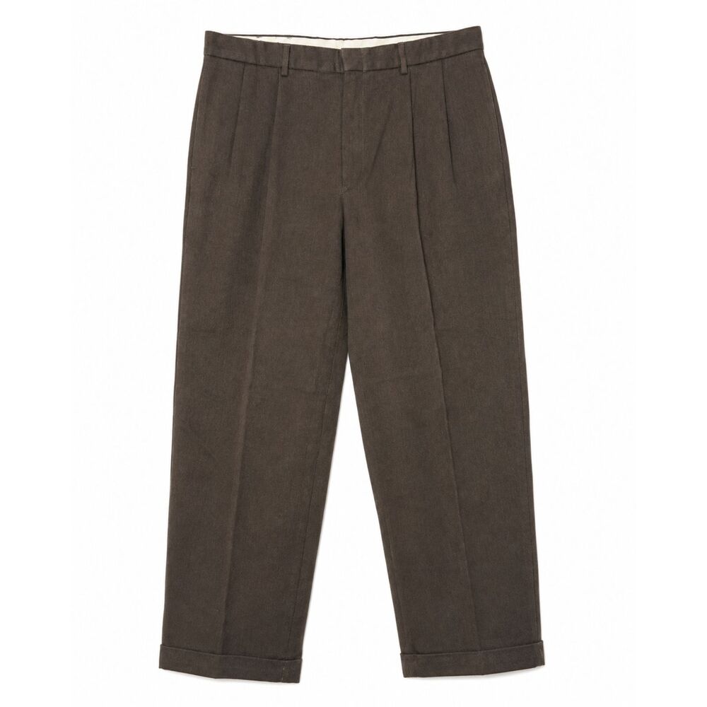 VTG Polo Ralph Lauren Hammond Pant 35x30 Double Pleated Heavy Twill Cuffed Brown